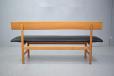 Borge Mogensen design 1956 oak bench with new leather seat for sale