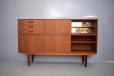 2 Tier vintage teak sideboard with bar cabinet for sale