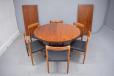 Circular vintage rosewood dining table on pedistal legs | Rosengaarden - view 2