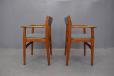 vintage carver chair in teak produced 1970s - New upholstery and foam padding