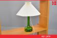 Swedish design glass base table lamp with paper shade - view 1