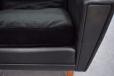 Vintage black leather & velvet armchair on rosewood legs - view 8