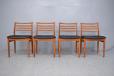 Set of 4 vintage teak dining chairs with leather upholstery | Erling Torvitz design - view 4