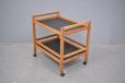 Model 5370 hostess / drinks trolley with oak frame & black melamine tops