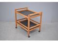 Model 5370 hostess / drinks trolley with oak frame & black melamine tops