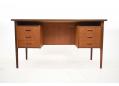 Danish midcentury desk in teak with gently curved draw handles
