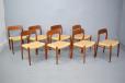 Refurbished vintage teak dining chairs model 75 designed by Niels Moller - set of 8