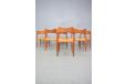 Arne Hovmand Olsen design set of 6 teak frame dining chairs