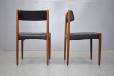 Danish Mobelfabrik rosewood dining chairs with black leather upholstery