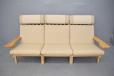 Getama Model GE375 sofa in light oak designed by Hans Wegner