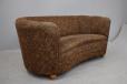 vintage reupholstery project 3 seat kidney sofa made in Denmark