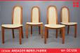 4 teak dining chairs with high back - view 1