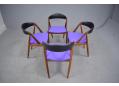 Set of 4 restored vintage dining chairs produced by Schou Andersen 1956