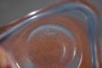 Vintage blue glass 3 prong bowl produced by Holmegaard