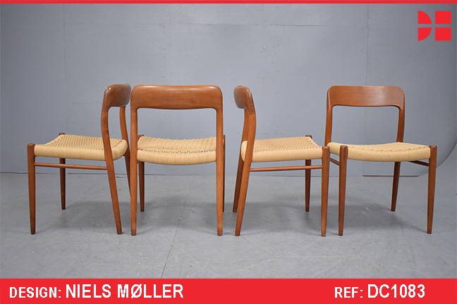 Niels Moller design set of 4 vintage teak dining chairs model 75