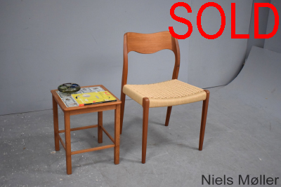 Niels Moller single model 71 teak chair | New papercord
