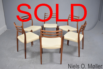 Niels Moller set of 6 rosewood chairs | Model 78