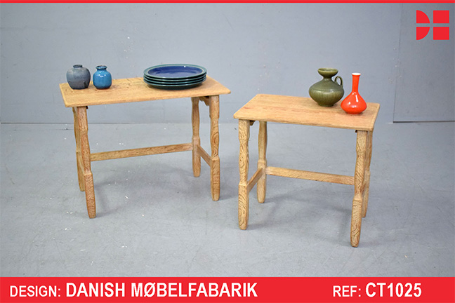 Nest of 2 tables in solid oak produced by Danish Cabinetmaker