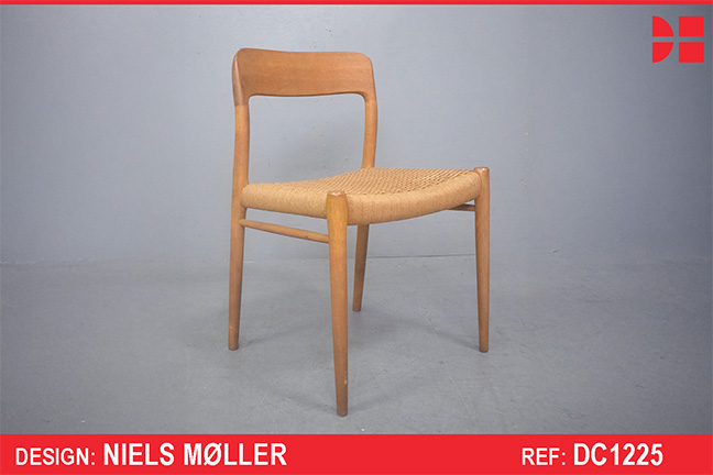 Oak frame model 75 dining chair designed by Niels Moller