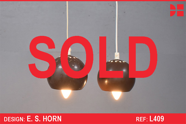 Vintage E. S Horn twin globe pendant light