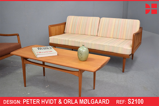 Vintage teak FD453 daybed with cane sides | Hvidt & Molgaard design