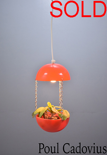 Poul Cadovius garden light in red plastic