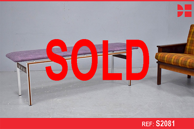 Vintage Danish design bench in rosewood and steel
