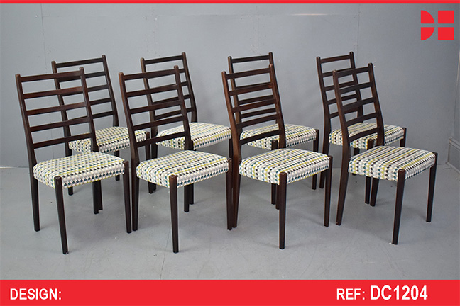 8 highback vintage dining chairs