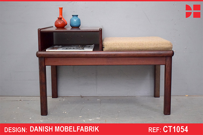 Rosewood hall seat with cushion and storage
