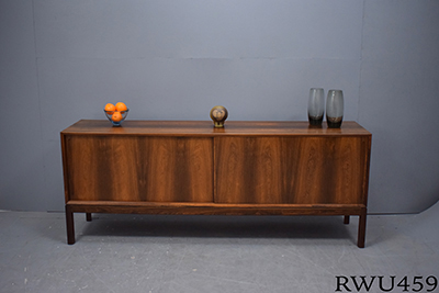 Vintage rosewood sideboard with sliding doors