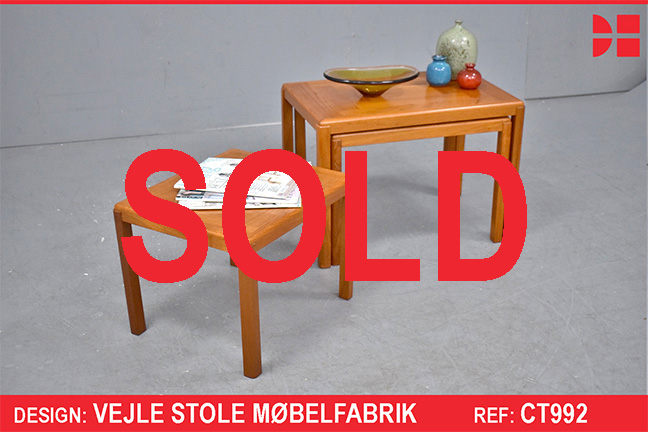 Nest of 3 tables in vintage teak | Vejle Stole Mobelfabrik