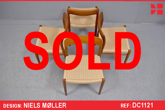 Set of 4 Niels Moller design dining chairs in teak | Model 75