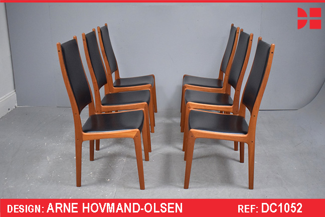 Vintage teak set of 6 dining chairs | Mogens Kold