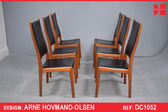 Two 1960s Danish Arne Hovmand Olsen for Mogens Kold Danish Cord Teak Chairs  -  Canada