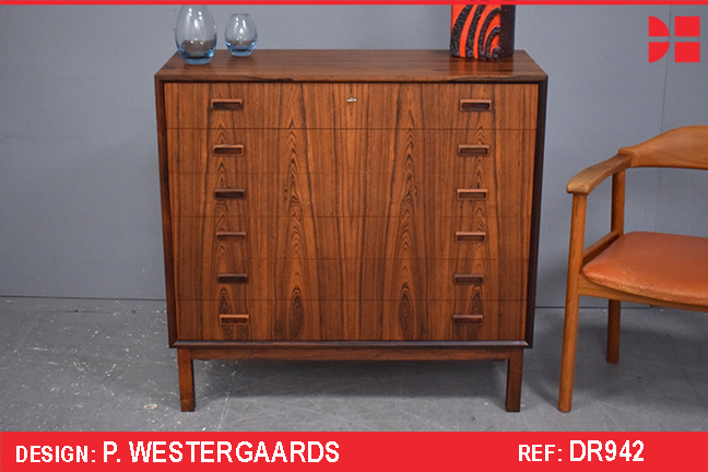 Rosewood wide chest of 6 drawers | Westergaards Silkeborg