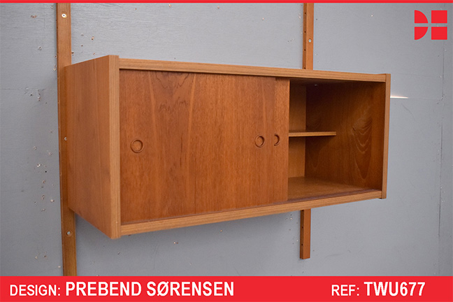 Vintage teak storage cabinet with sliding doors | PS SPARES