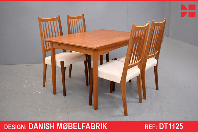 Small teak dining table with 2 pull out leaves