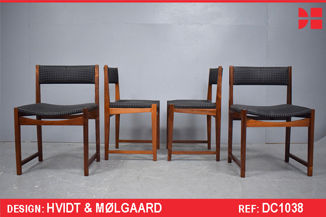 Vintage rosewood dining chairs designed by Hvidt & Molgaard