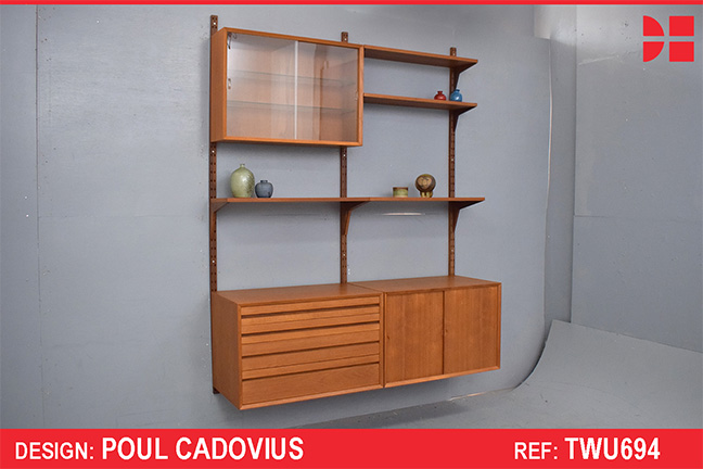 Vintage teak 2-bay CADO system | Poul Cadovius