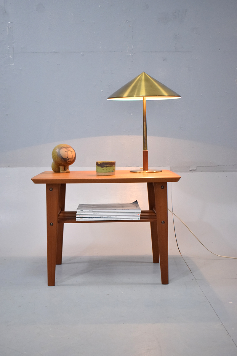 Brass and teak table lamp Danish design
