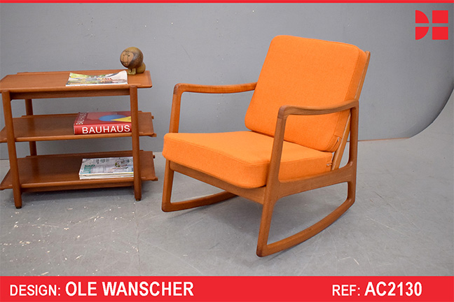Ole Wanscher teak frame rocking chair | Model FD120