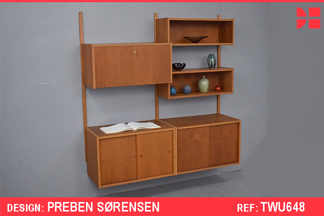 2 section vintage teak sheving model PS-system