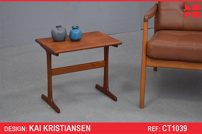 Vintage teak side table design by Kai Kristiansen