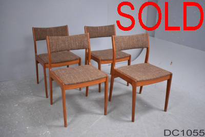 Vintage teak set of 4 dining chairs | Uldum Mobelfabrik