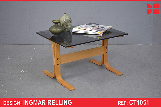 Siesta side table with glass top by Ingmar Relling