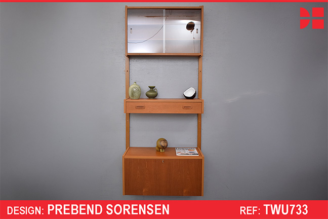 Single bay vintage teak PS system by Prebend Sorensen