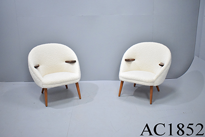 1950s Danish vintage bucket chairs | New upholstered.