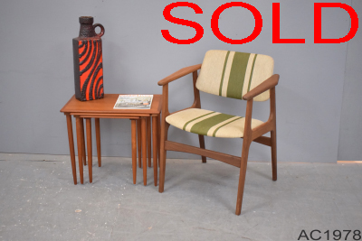 Vintage 1960s armchair with original upholstery | Teak