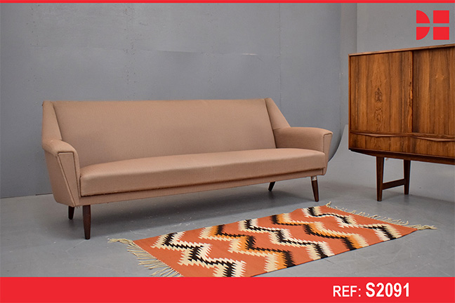 Vintage 3 seater sprung sofa produced by Danish Cabinetmaker