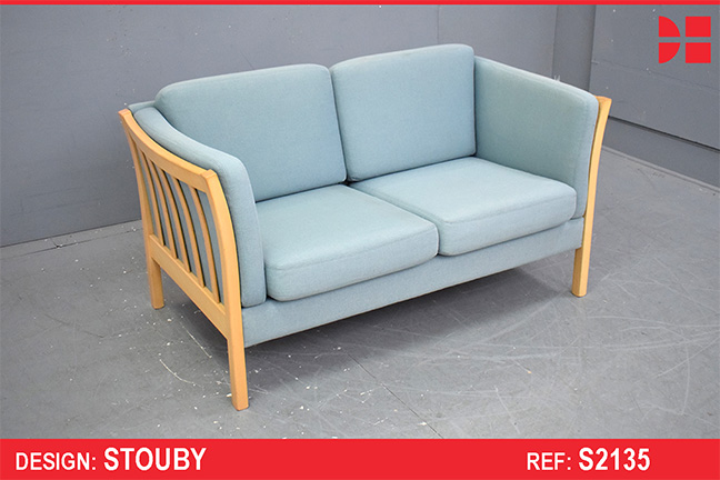 Vintage beech frame 2 seater sofa | Stouby